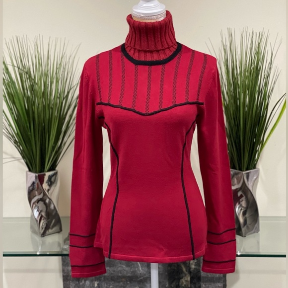 Nils Sportswear Wool Blend Red Turtleneck - Medium - Picture 2 of 7